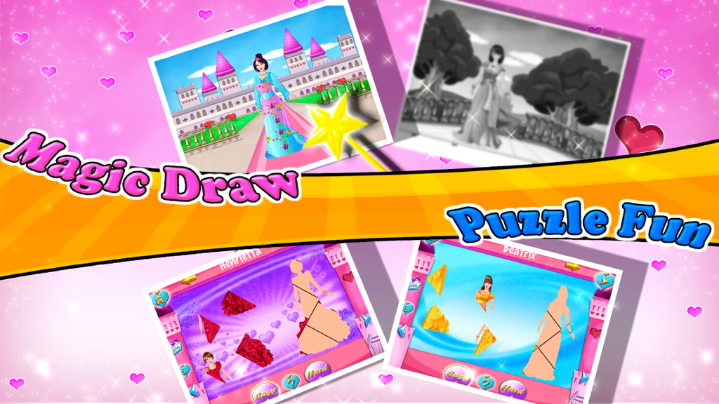 Little Princess Coloring Book! - Little Princess Coloring Book app featuring magic draw and princess puzzles