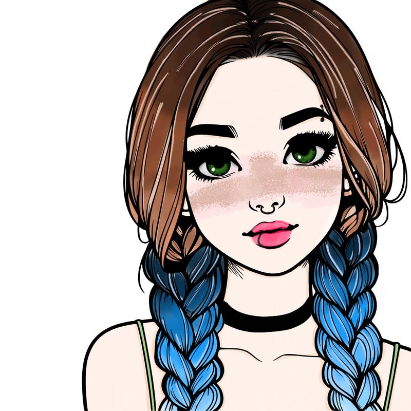 realistic girl with braids