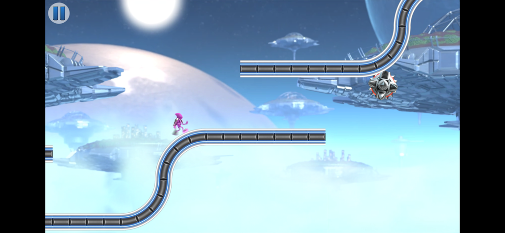G-Switch 4: Creator - G-Switch 4 gameplay showing a runner on a gravity track in a futuristic space setting