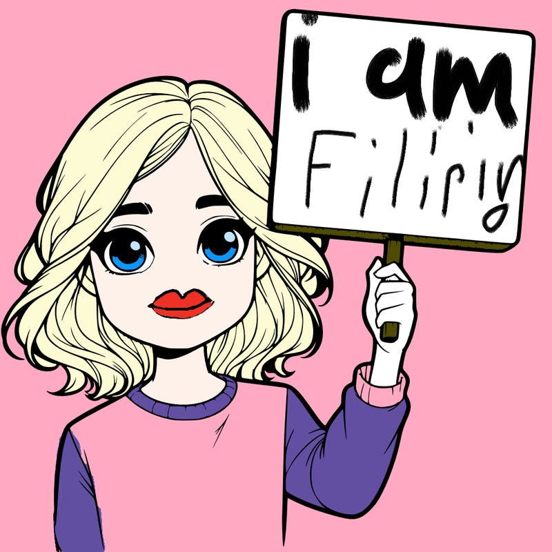 realistic girl holding up a sign