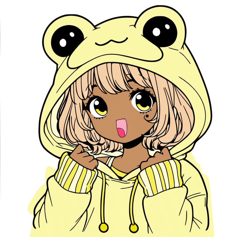 a cute teenage girl wearing a frog hoodie
