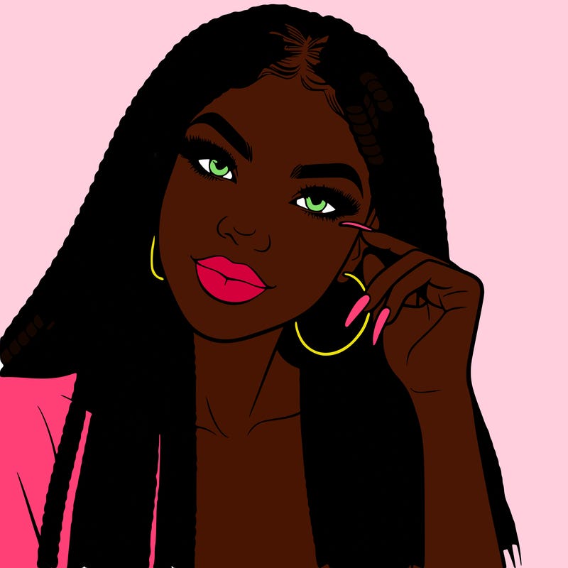 beautiful woman with box braids