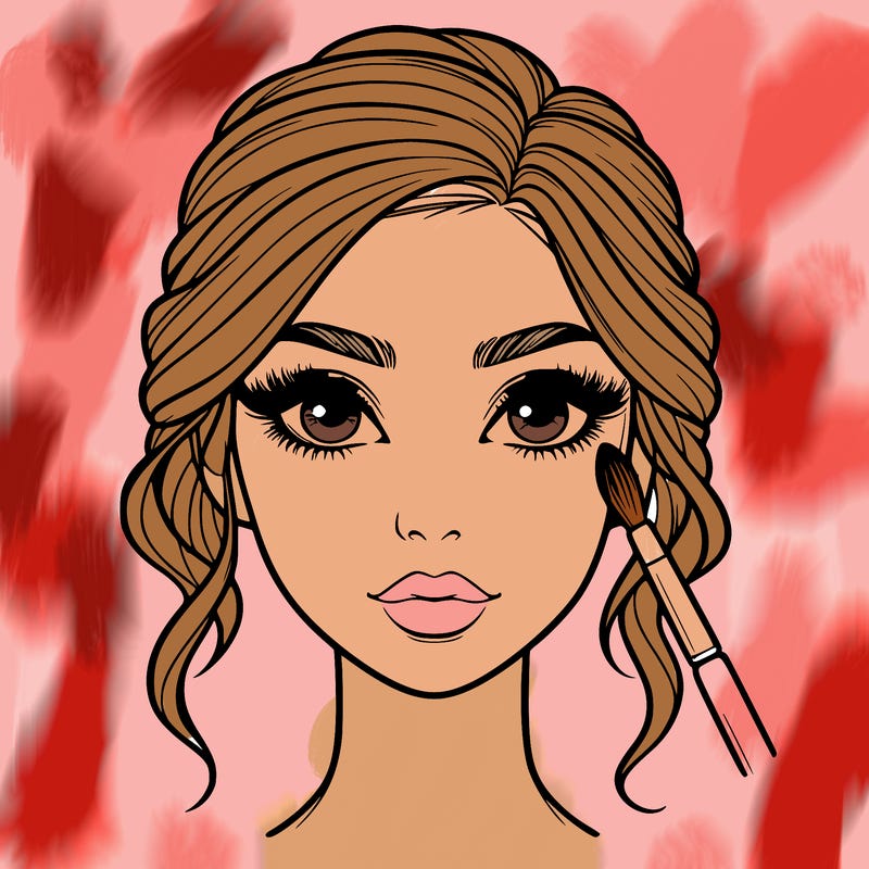 realistic person with makeup