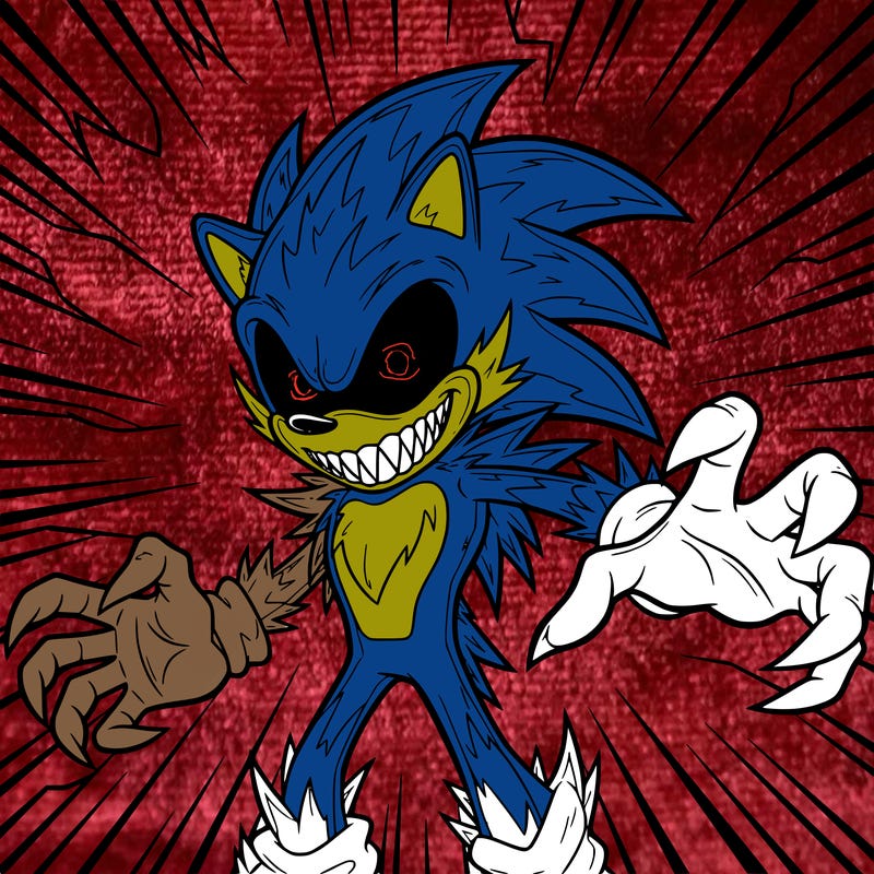 scary sonic with red eyes