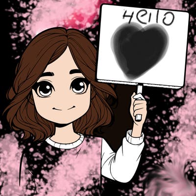 realistic girl holding up a sign