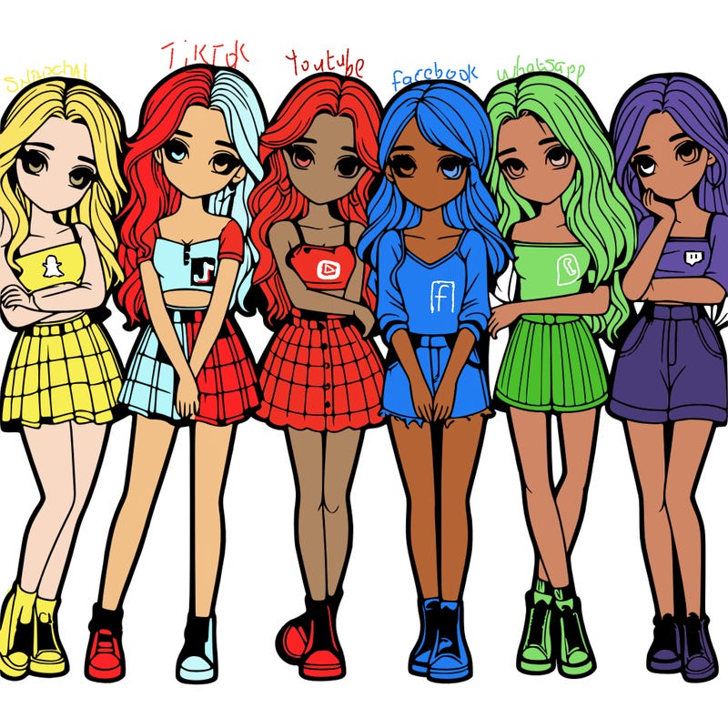 a group of girls realistic