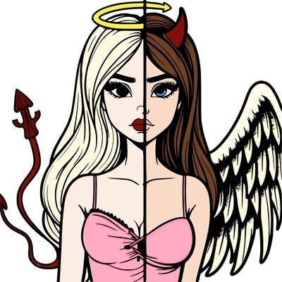 devil vs angel realistic girl