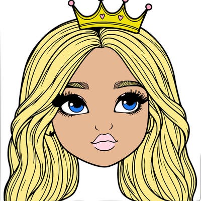 a realistic girl with a crown on