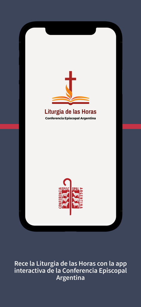Liturgia de las Horas CEA - Welcome screen of the Liturgia de las Horas CEA app featuring the official logos of the Argentine Episcopal Conference.