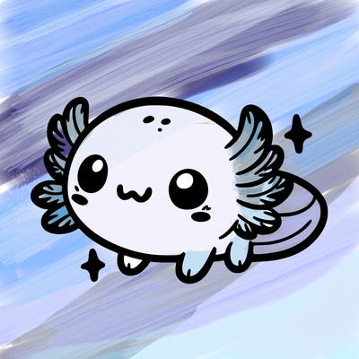 cute easy baby axolotl