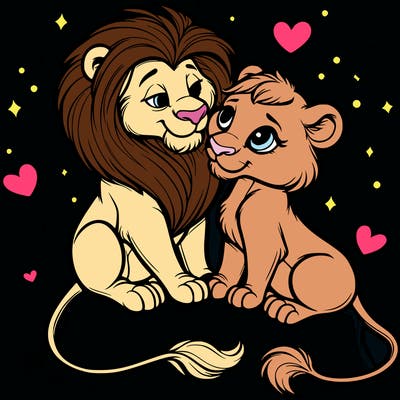 lion and lioness inlove