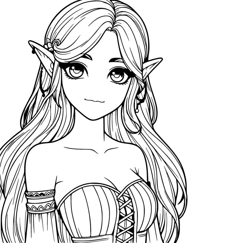 female elf with realistic nature