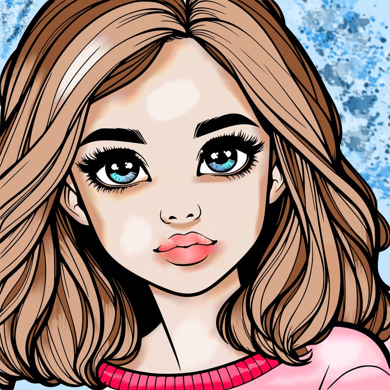 realistic girl whith cute eyes