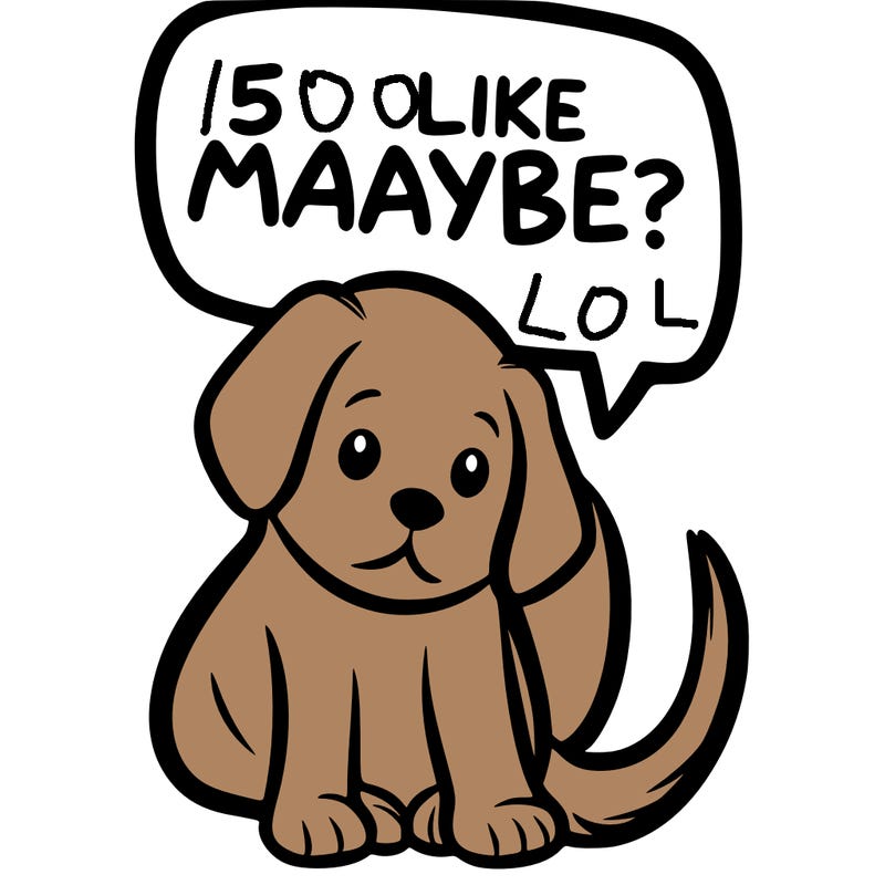 a puppy that says 5 like maybe
