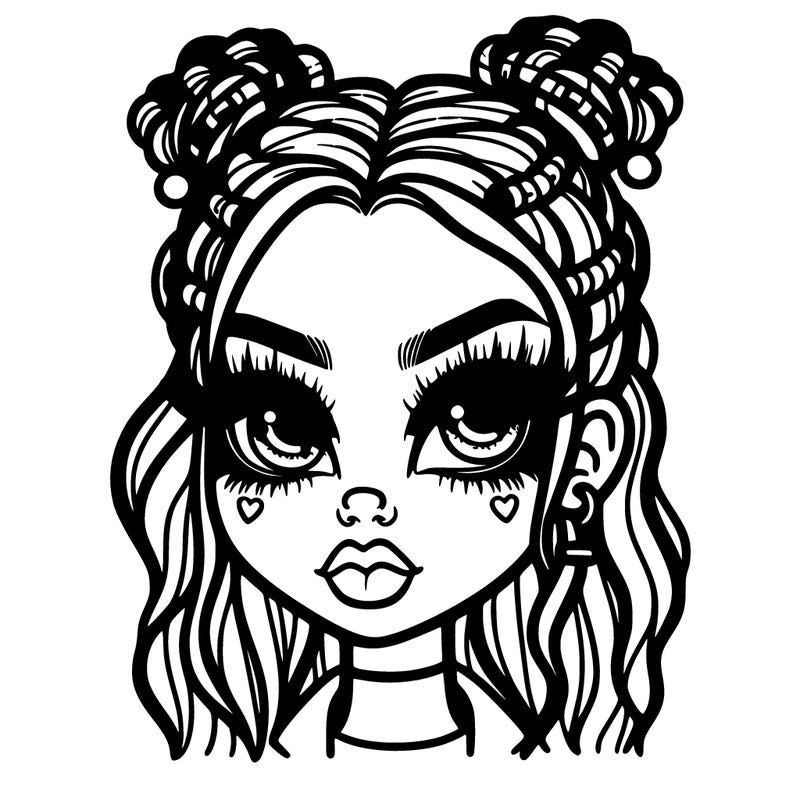 realistic baddie girl with lots of make up