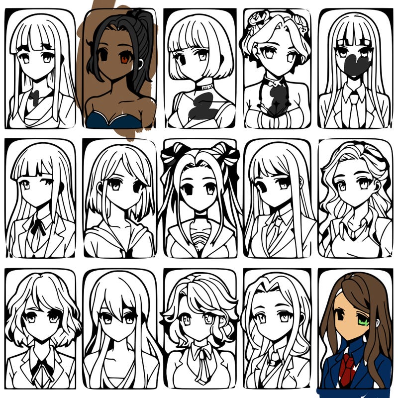 girls that look diffrent anime