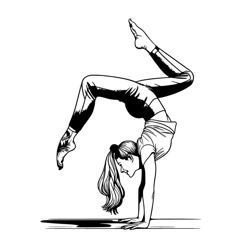 a woman doing a handstand realistic