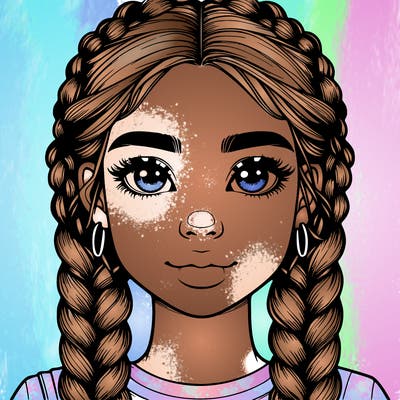 realistic girl with braids