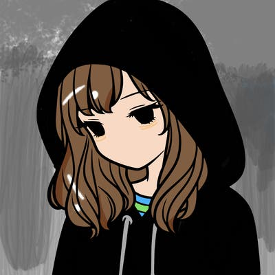 girl with a hoodie with hood over her head