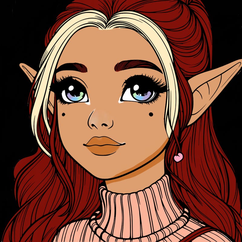 realistic girl with elf ears