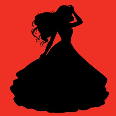 realistic woman with dress flowing in the wind