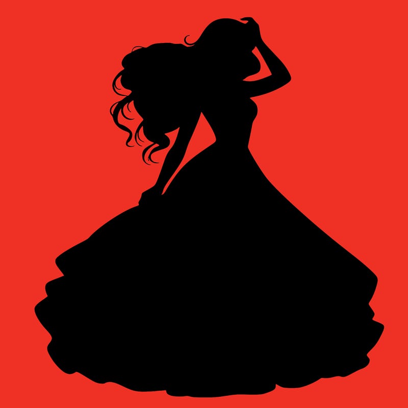 realistic woman with dress flowing in the wind