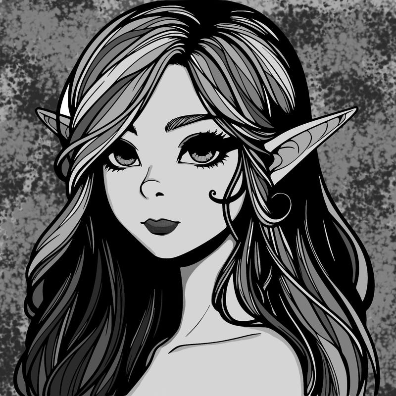 elf girl realistic dark fantasy