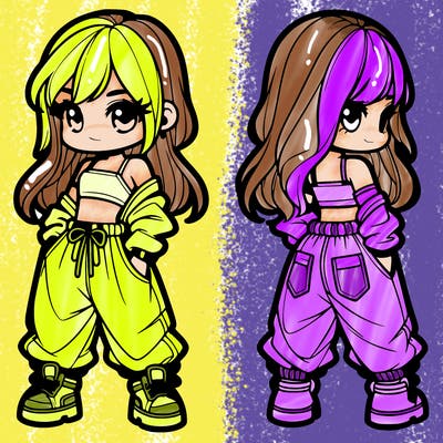 girl in crop top and baggy pants