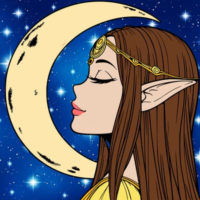 a realistic moon elf