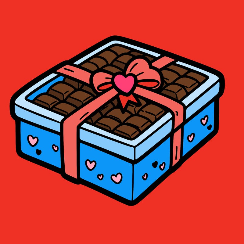 a box of chocolate for valentines day