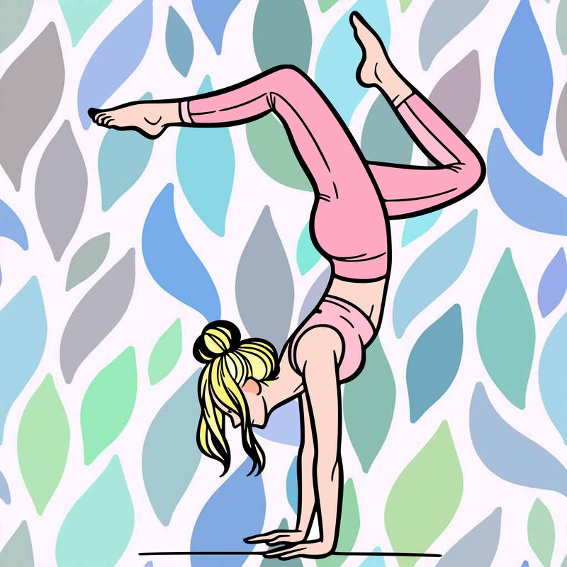 a woman doing a handstand