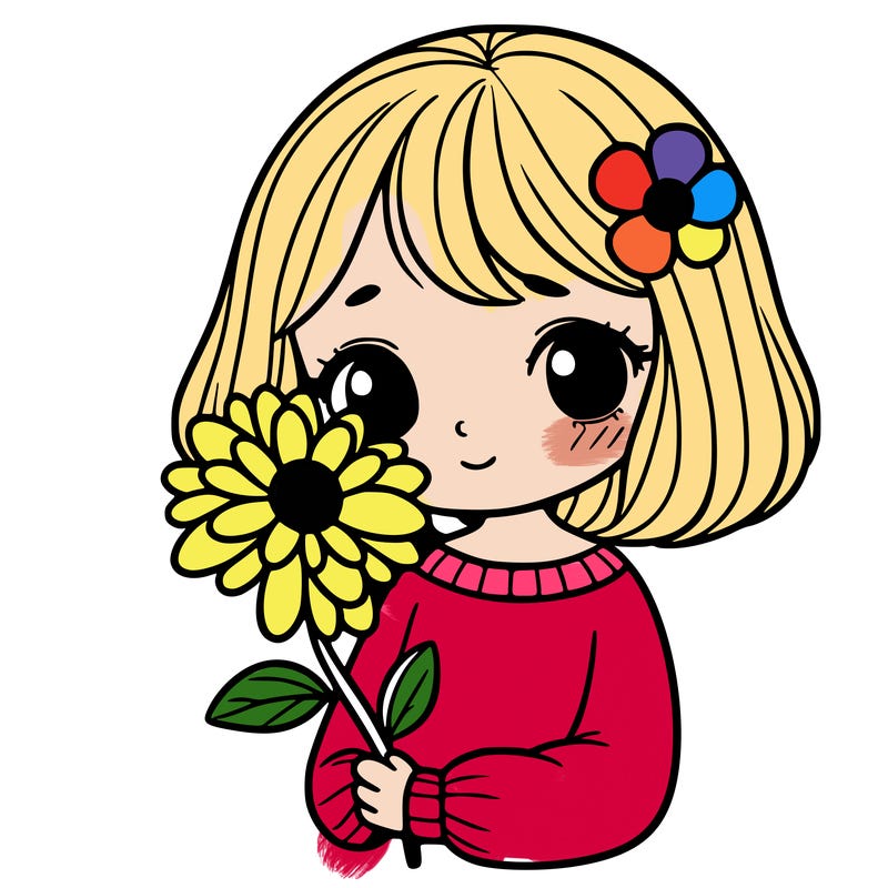 girl with a flower