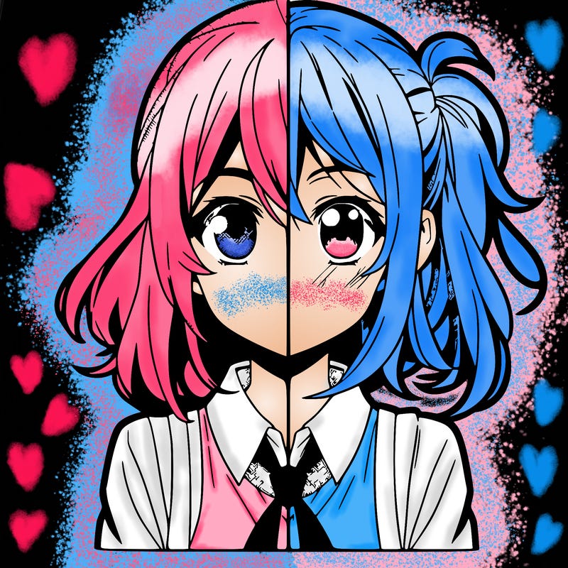 manga character split picture