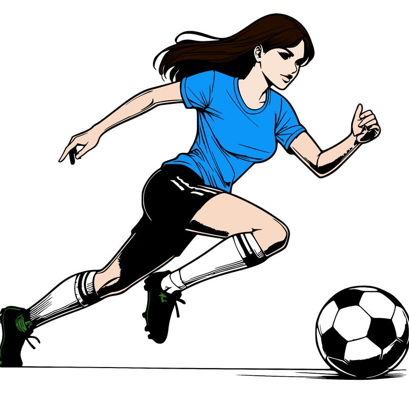 realistic woman playing soccer