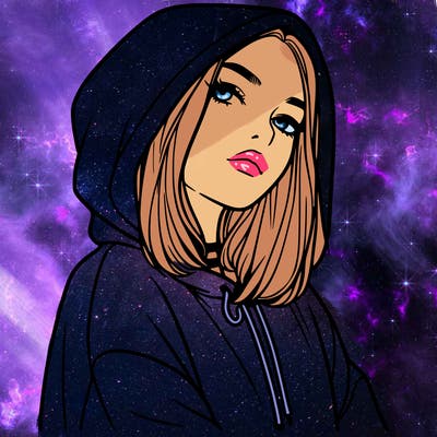 a realistic girl in a hoodie