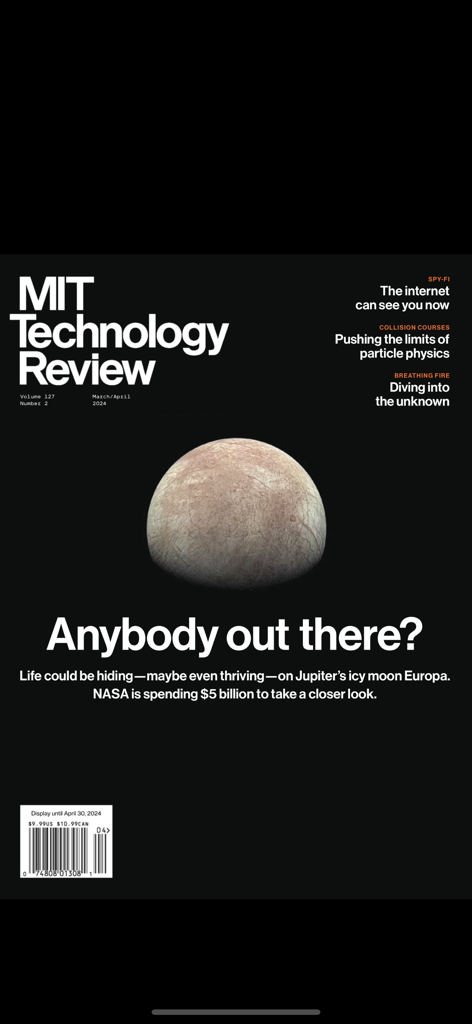 Digital edition of MIT Technology Review magazine cover on CloudLibrary NewsStand