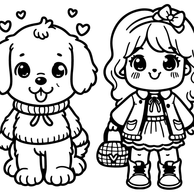 adorable dog and girl