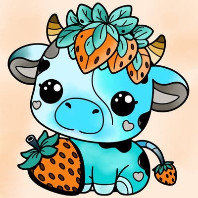 cute strawberry cow
