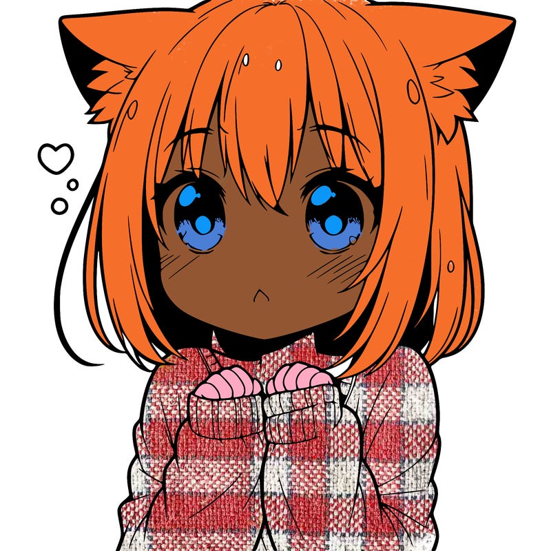 shy anime catgirl