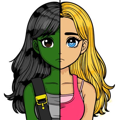 realistic girl split