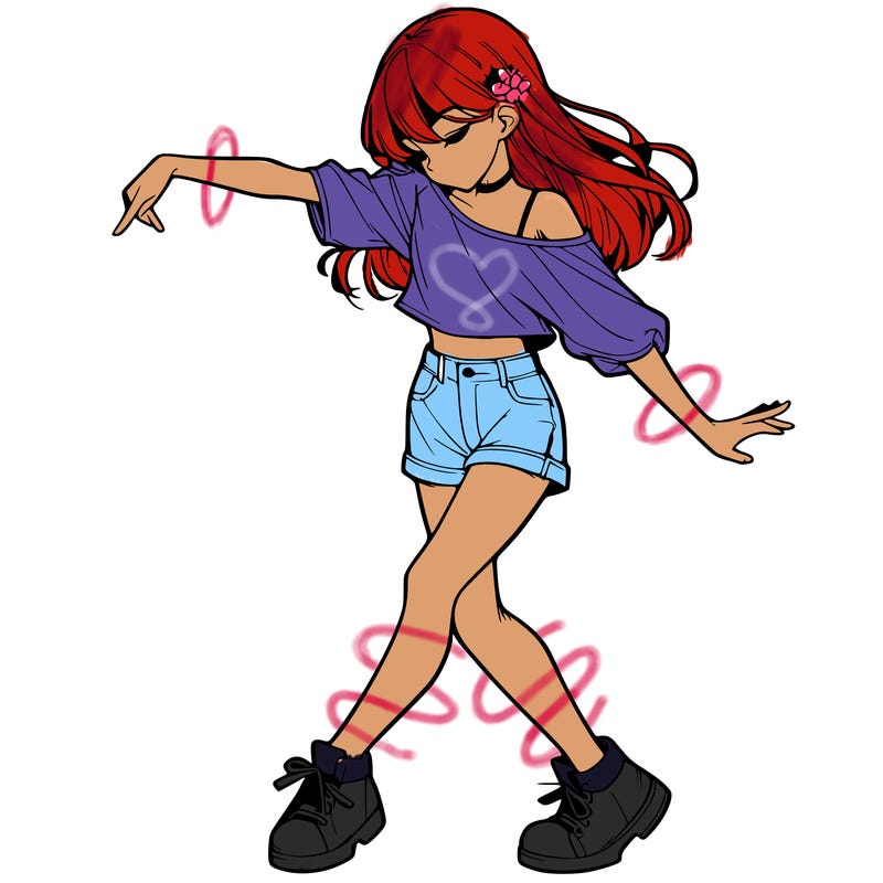 realistic girl danceing