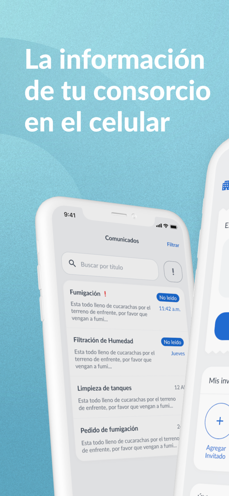 ConsorcioAbierto - Aplicativo móvel ConsorcioAbierto mostrando notificações de manutenção da propriedade