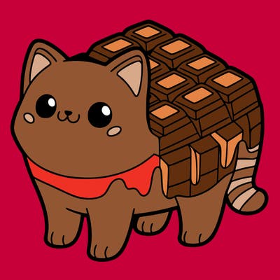 cat made of chocolate