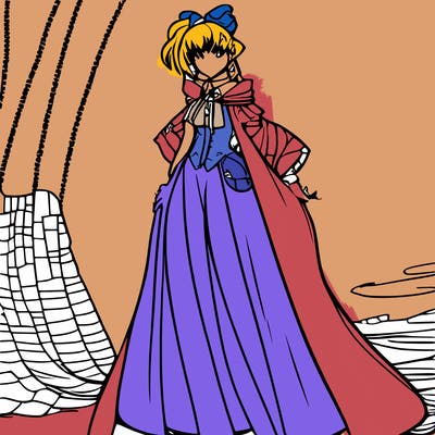 manga character in fancy dress