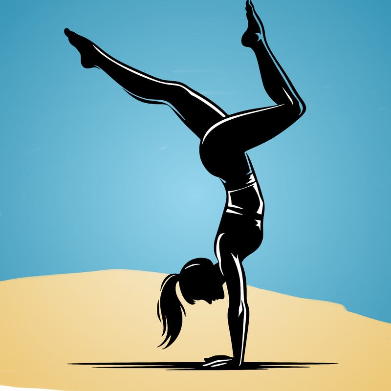 female handstand siluete