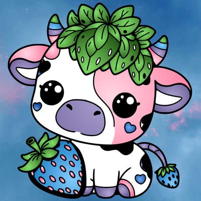 cute strawberry cow
