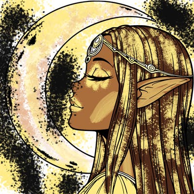 a realistic moon elf