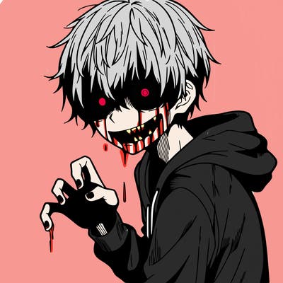 scary anime boy