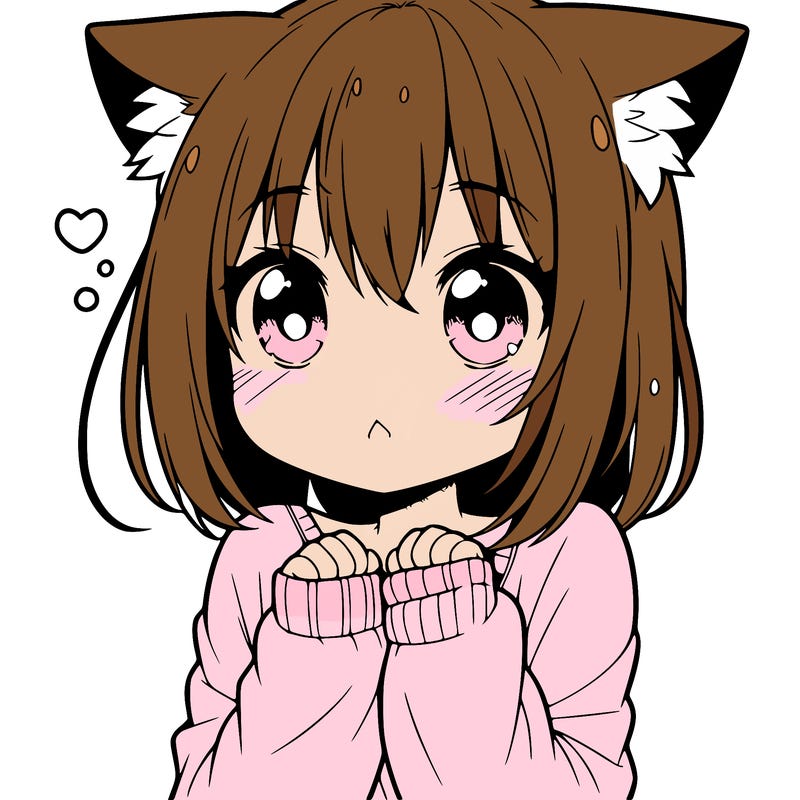 shy anime catgirl