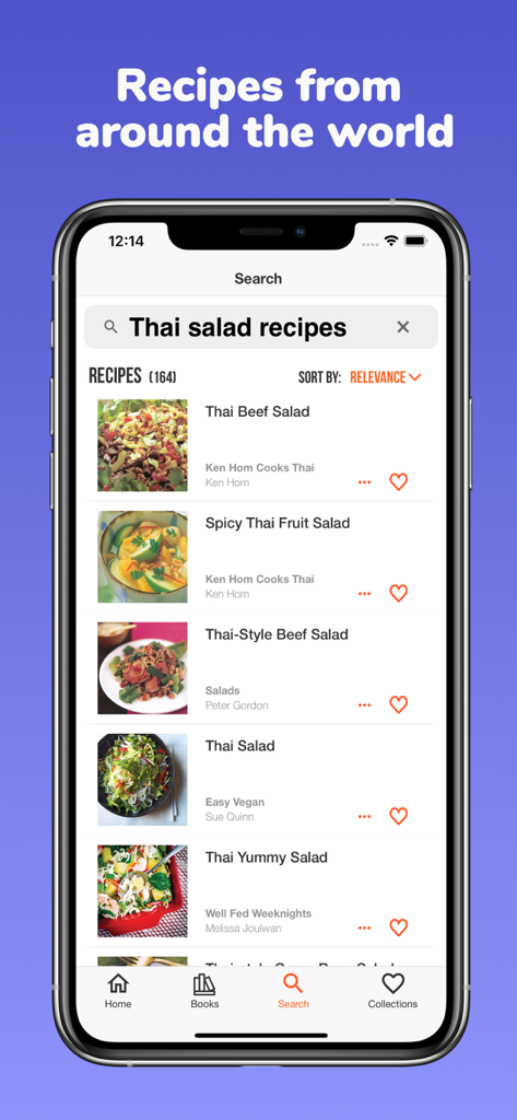 ckbk: discover great cookbooks - A search results page for Thai salad recipes on the ckbk cookbook app